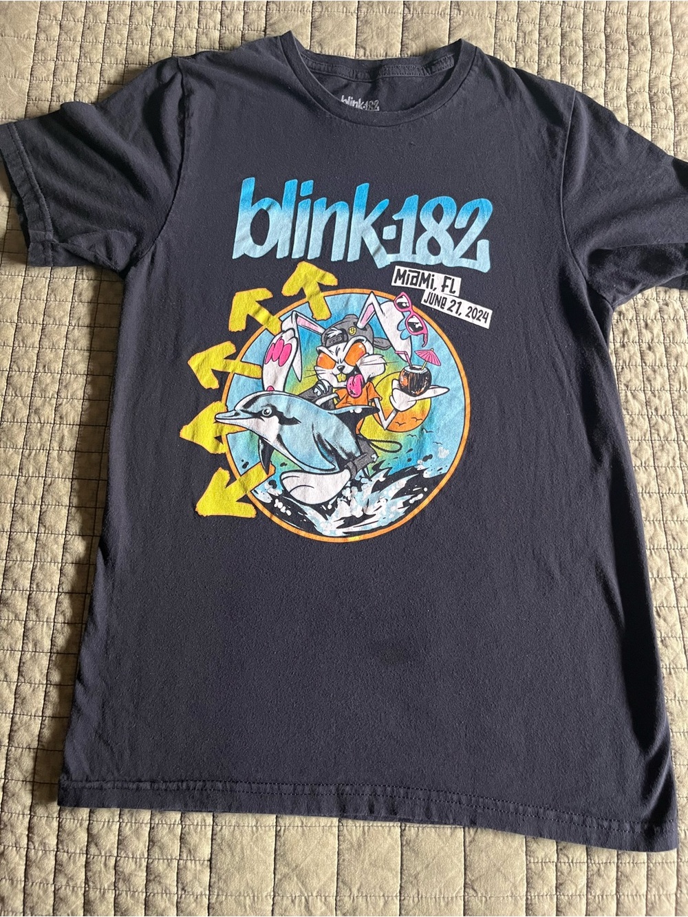 Blink-182 Navy Short-Sleeve Graphic Tee - Miami Tour 2024 S